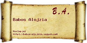 Babos Alojzia névjegykártya